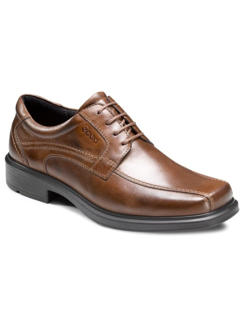 ECCO Men Brown Leather Derby Square Toe Lace Up Dress Shoes Comfort Size 40 US 6